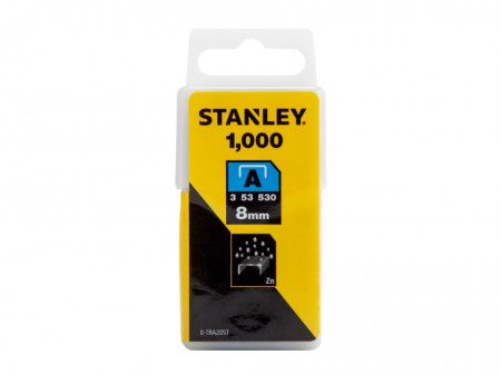 Capse otel zincat tip A, 8 mm, 1000 buc, Stanley
