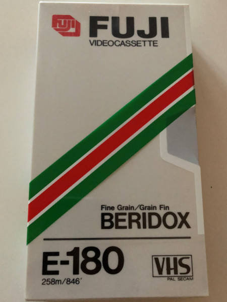 Caseta video VHS, E-180, Beridox, FUJI