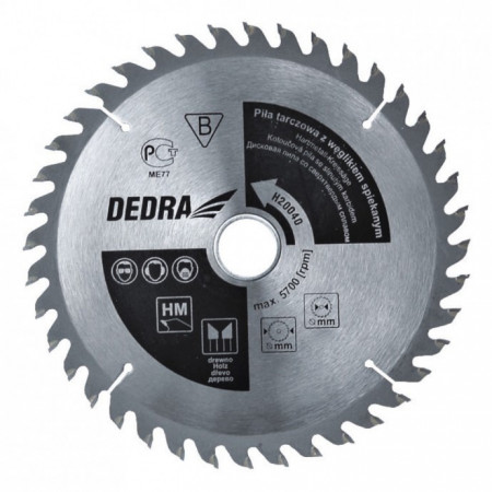 Disc circular pentru taiat lemn , 180mm x 24T x 20mm , dinti vidia , Dedra