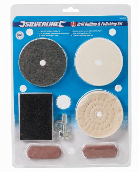 Set 7 piese polisat, lustruit pentru masina de gaurit, discuri 100mm, Silverline