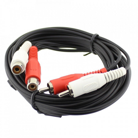 Cablu audio, 2 x RCA mama, 2 x RCA tata, 10m, Deltac C