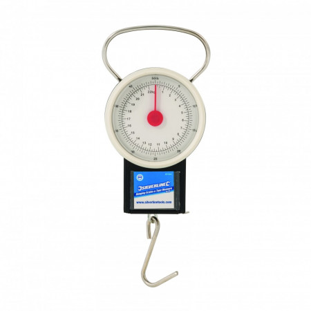 Cantar suspendat cu ruleta , 22Kg , diametru 65mm , Silverline Hanging Scales & Tape Measure