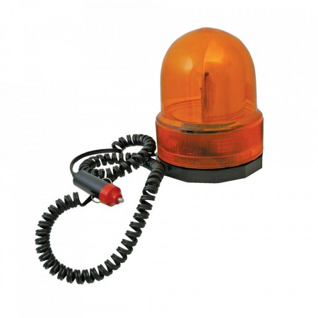 Girofar rotativ, 12V, alimentare bricheta, baza magnetica, bec filament, Silverline