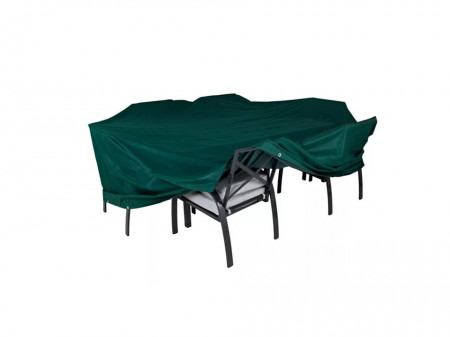 Husa mobilier mare gradina heavy-duty, impermeabila, rezistenta UV, vant, zapada, 250 x 220 x 120cm,  verde, George Home