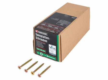 Set 250 suruburi pentru lemn, 5x50mm, cap torx T25, Parkside