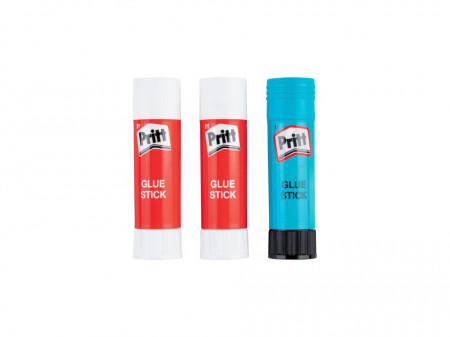 Set 3 batoane lipici, alb, albastru, 20g x 3, Pritt Classic