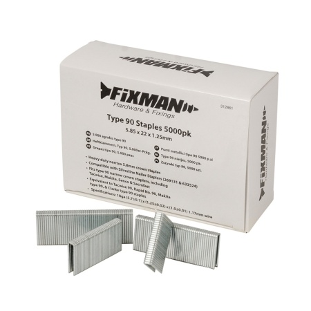 Set 5000 capse otel inoxidabil, 5.80 x 10 x 1.25, tip 90, Fixman