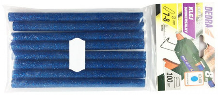 Bagheta silicon universala, sclipici albastru, set 8buc, 100mm
