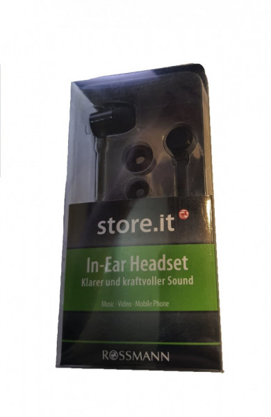 Casti audio In-ear cu fir, stereo, microfon, jack 3.5mm, Rossmann