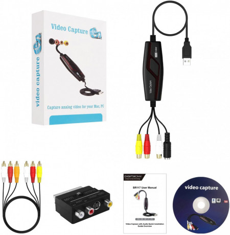 Placa captura USB 2.0, intrari 3 x rca, 1 x S-Video, Digitnow
