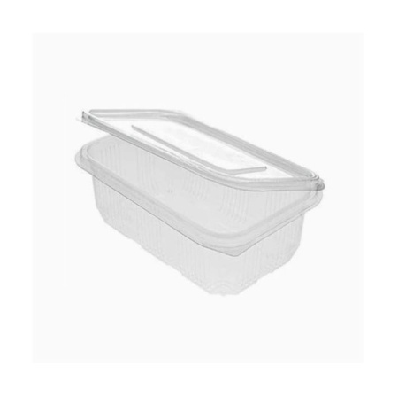 Set 600 caserole cu capac drept atasat plat TERMO, 1000gr, PP HLP, rezista cumptor cu microunde