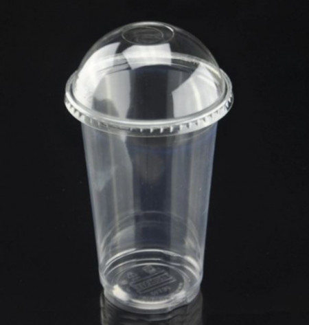 Set 100 pahare cu capac bombat, gradat 400ml, capacitate maxima 500ml, 97mm