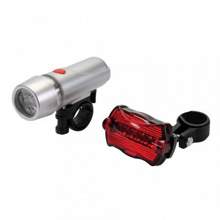 Set 2 lanterne bicicleta, fata/spate, LED, Silverline