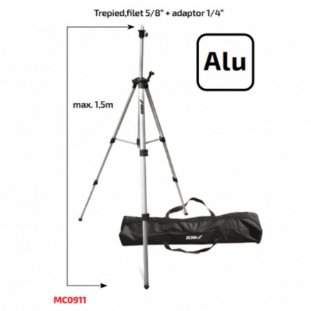 Trepied alunimniu cu fixare filet 5/8'' si adaptor 1/4'' MC0911 Dedra