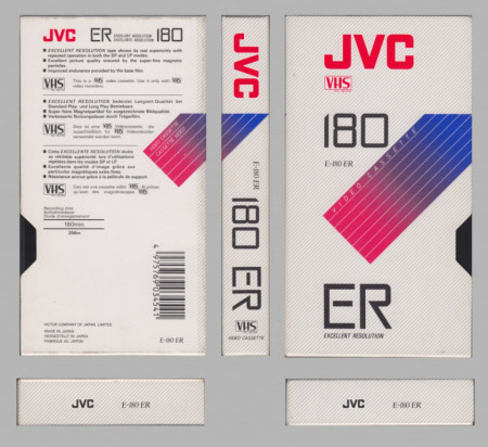 Caseta video VHS, 180 minute, ER Excellent resolution, JVC