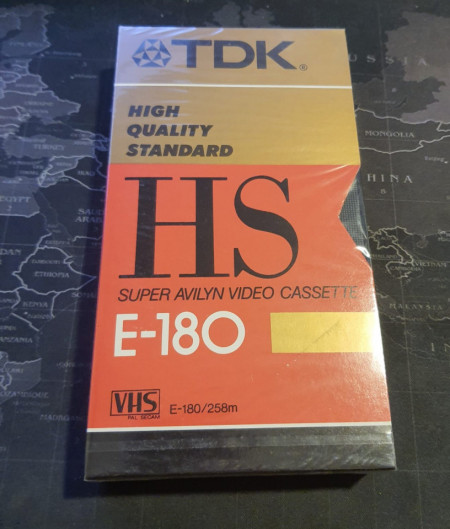 Caseta video VHS, E-180, HS, Super Avilyn, TDK