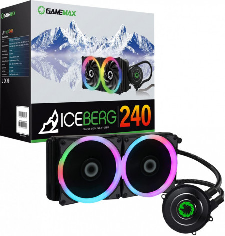 Cooler cu procesor cu apa Gamemax Iceberg 240 Rainbow,compatibil AMD/Intel