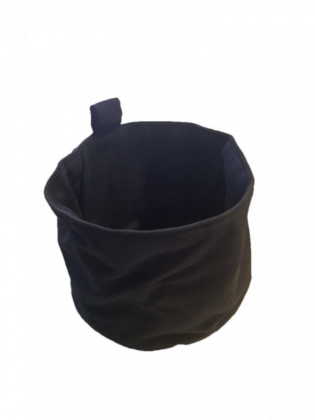 Cos depozitare baie, farduri, textil, pereti dubli, suspendabil, 16 x 14cm, negru, George Home