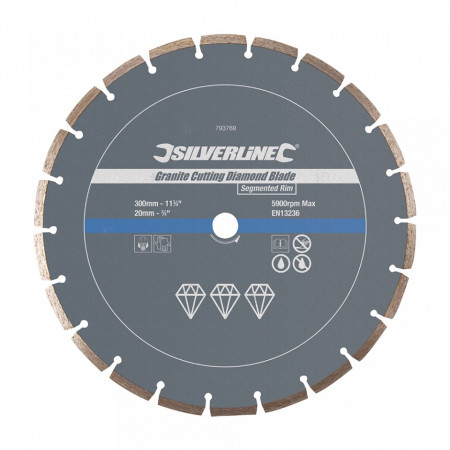 Disc circular segmente, granit 300 x 20mm, Silverline