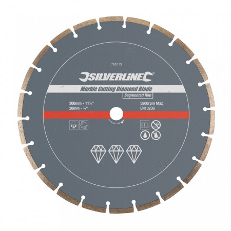 Disc circular segmente marmura, 300 x 20mm, Silverline
