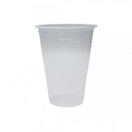 Set 100 pahare din plastic transparent, 400ml, D 95mm