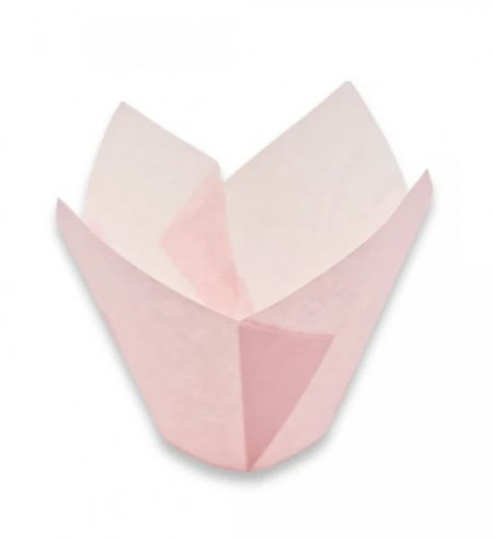 Set 150 forme copt pentru briose, chese lalea, 50 x 80mm, roz