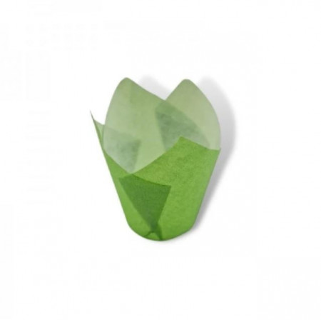 Set 350 forme copt pentru briose, chese lalea, 32 x 60mm, verde
