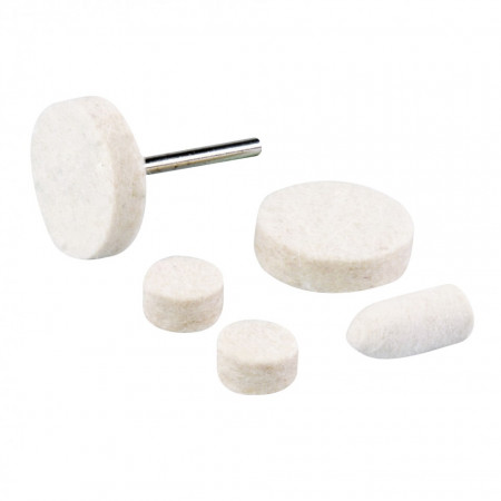 Set 6 piese polisat pentru mini -oberfreza, Silverline Rotary Tool Felt Polishing Set 6pce