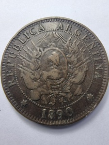 🪙 Argentina – 2 Centavos 1890 - Img 2