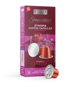 10 db NESPRESSO kompatibilis prémium kávékapszula készlet, Etiópia, 100% Arabica, Evolet