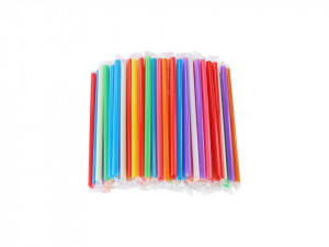 250 darabos készlet, egyenként csomagolt műanyag szívószálak Bubble Tea, 210 x 12mm, többszínűek