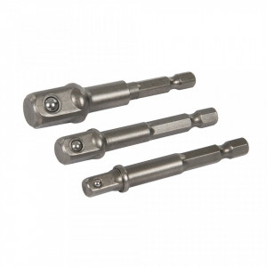 3 darabos készlet hatlapos adapterbitekből, 1/4, 3/8, 1/2, Silverline