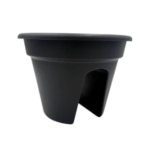 3 db-os cserepek kerítéshez/korláthoz, 30cm átmérőjű, fekete, PVC - Img 2