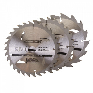3 korongos készlet, fa , 150 x 20 , 16, 12,75 mm, 16 , 24, 30 fog, Silverline