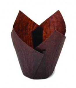 350 darabos muffin formakészlet, tulipán formák, 32 x 60mm, barna színűek