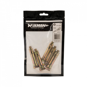 5 db betonrögzítő csavar készlet, horganyzott acél, anya M10 x 68mm, Fixman - Img 2
