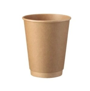 500 db-os kartonpohár készlet kávéhoz, teához, 235ml, 8oz, duplafalú KRAFT modell, kiöntő átmérő D80, BARNA