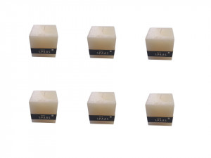 6 db-os professzionális gyertya készlet, 6 x 900gr, fehér, 10,2 x 10 x 10cm, 65 óra/gyertya égés, SPAAS