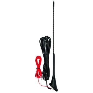 Antenă auto cu amplificator, pe acoperiş, 40 cm, fixă