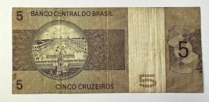 Bancnota Brazilia - 5 Cruzeiros 1966 - Img 4