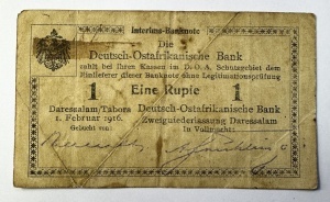 Bancnota Coloniala - Africa de Est Germană - 1 Rupie 1916