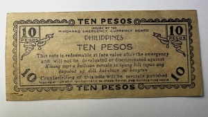 Bancnota Rara Filipine - 10 Pesos – Mindanao Emergency Currency Board, 1943 - Img 2