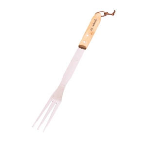 Barbecook BC-ACC-7072 furcă de grătar din oțel inoxidabil, mâner din lemn de cauciuc, 100% FSC, 46cm - Img 1