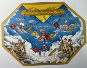 Bloc filatelic Insulele Solomon 2014 – Canonizarea Papei Ioan Paul al II-lea