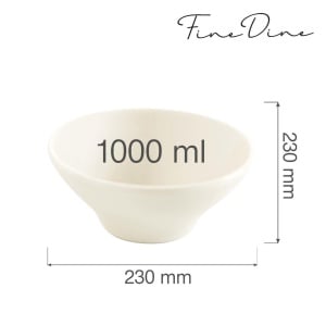 Bol conic Fine Dine, Crema 1000 ml, 190x75 mm - Img 2