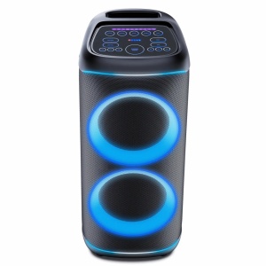 Boxă Activă de Petrecere Denver BPS-470, 200W RMS, Două Woofer-e 10", Bluetooth 5.3, Karaoke, Microfon Wireless Inclus, Lumini LED RGB, TWS, IPX4, Troller, Black - Img 12