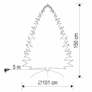 Brad artificial, cu iluminare LED încorporată, înălțime 150 cm - Img 3
