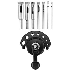 Burghie diamantate 4-12 mm, cu ghidaj, set 8 buc