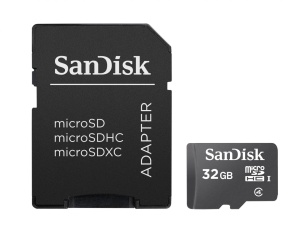 CARD MicroSD SANDISK, 32 GB, microSDHC, clasa 4, "SDSDQM-032G-B35A"