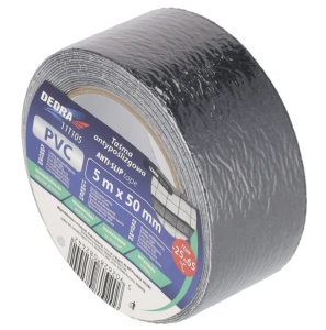 Csúszásgátló szalag, lépcső, előszoba, kórház, öntapadós, 50mm x 18m, pvc, fekete, Dedra - Img 2